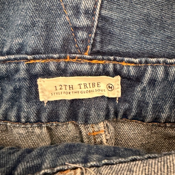 12th Tribe Distressed Denim Overalls - Picture 6 of 6